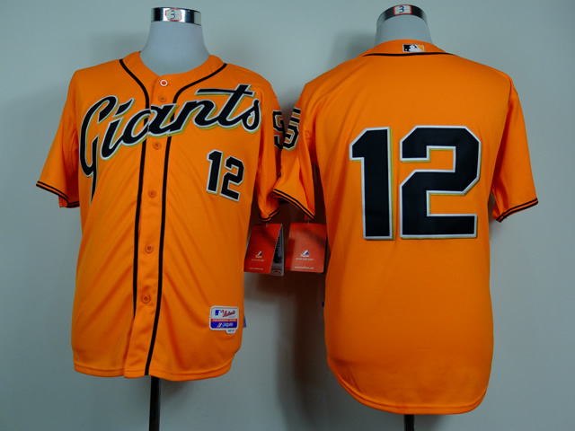 Men San Francisco Giants #12 Panik Orange MLB Jerseys